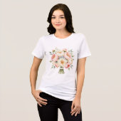 Romantischer Pfingstrosenstrauß mit Diamantring Tri-Blend Shirt (Vorderseite voll)