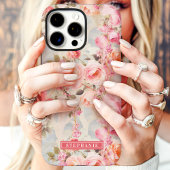 Romantischer Pfirsich und rosa Blumenname Case-Mate iPhone Hülle