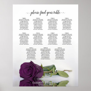 Romantischer Pflaumen-Purpur-Rosen-11-Tisch-Sitzpl Poster