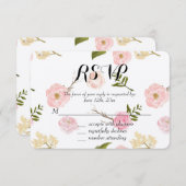 Romantischer Pink Aquarellgarten UAWG RSVP Karte (Vorne/Hinten)
