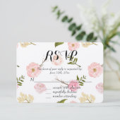 Romantischer Pink Aquarellgarten UAWG RSVP Karte (Stehend Vorderseite)