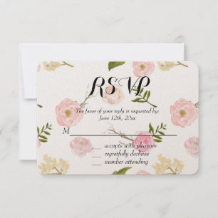 Romantischer Pink Aquarellgarten UAWG RSVP Karte