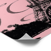 romantischer Pink-Französisch-Vintag-Paris-Eiffelt Poster (Ecke)
