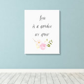 Romantischer Pink Garden Leinwanddruck (Insitu (Holzboden))