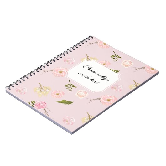 Romantischer Pink Garden Notizblock (Linke Seite)