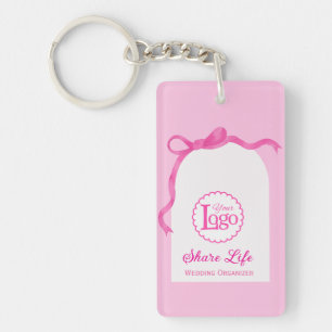 Romantischer Pinker Hochzeitsorganisator Geschäfts Schlüsselanhänger