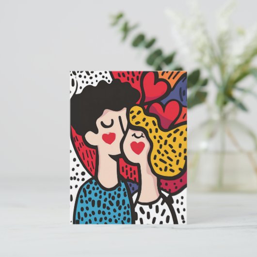 Romantischer Pop Kunst, Dichtung und Musik Postkarte (Stehend Vorderseite)