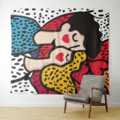 Romantischer Pop Kunst, Dichtung und Musik Wandteppich (Beispiel (Horizontal))