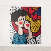 Romantischer Pop Kunst, Dichtung und Musik Wandteppich (Vorderseite)