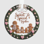 Romantischer Premium-Weihnachtskranz Familien-Acry Ornament (Rückseite)