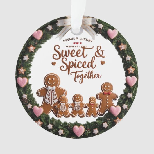 Romantischer Premium-Weihnachtskranz Familien-Acry Ornament (Vorderseite)