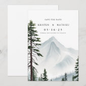 Romantischer Printable Mountain Save The Date (Vorne/Hinten)