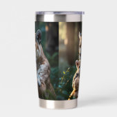 Romantischer Puma-Vater und -Jungtier-Tasse – Wild Thermobecher (Links)