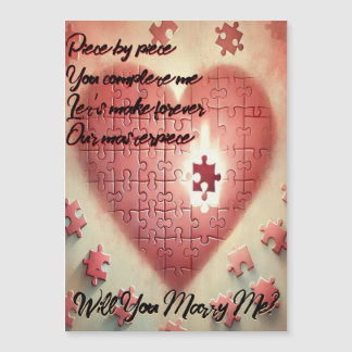 Romantischer Puzzle Antrags Magnet