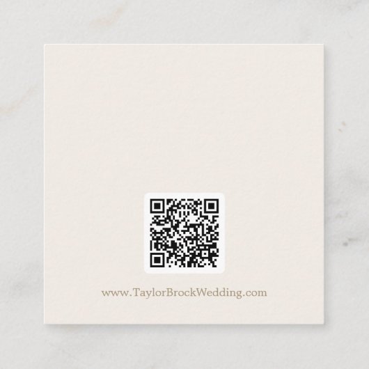 Romantischer QR-Code für Gold und Elfenbein - Hoch Begleitkarte (Rückseite)