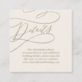 Romantischer QR-Code für Gold und Elfenbein - Hoch Begleitkarte (Vorderseite)