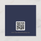 Romantischer QR Code für Hochzeiten von Gold und N Begleitkarte (Rückseite)