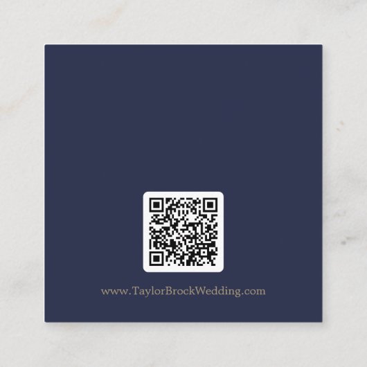Romantischer QR Code für Hochzeiten von Gold und N Begleitkarte (Rückseite)