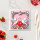 Romantischer Rahmen für das Hochzeitsherz mit Taub Serviette (Beispiel)