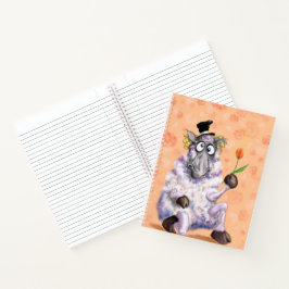 Romantischer Ram mit Blume auf der Sonnenterrasse Notizblock