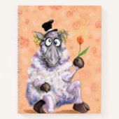 Romantischer Ram mit Blume auf der Sonnenterrasse Notizblock (Vorderseite)