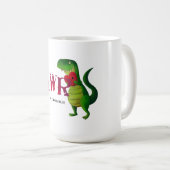 Romantischer RAWR T-rex Dinosaurier Kaffeetasse (VorderseiteRechts)