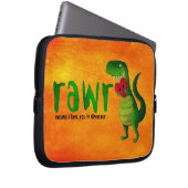 Romantischer RAWR T-rex Dinosaurier Laptopschutzhülle (Vorne Rechts)