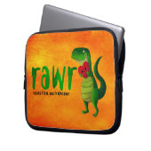 Romantischer RAWR T-rex Dinosaurier Laptopschutzhülle (Vorderseite Links)