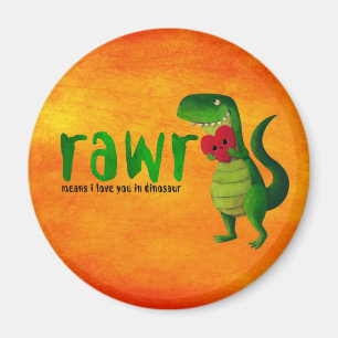 Romantischer RAWR T-rex Dinosaurier Magnet