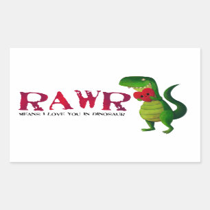 Romantischer RAWR T-rex Dinosaurier Rechteckiger Aufkleber