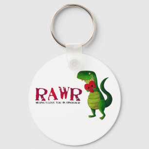 Romantischer RAWR T-rex Dinosaurier Schlüsselanhänger