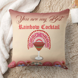 Romantischer Regenbogen-Paradies-Cocktail Valentin Kissen
