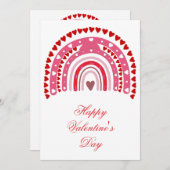 Romantischer Regenbogen-Valentinstag Feiertagskarte (Vorne/Hinten)