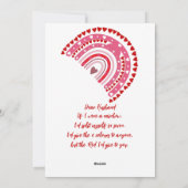 Romantischer Regenbogen-Valentinstag Feiertagskarte (Rückseite)