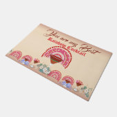 Romantischer Regenbogencocktail Valentine Hearine Fußmatte (Schrägansicht)