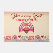 Romantischer Regenbogencocktail Valentine Hearine Fußmatte (Vorderseite)