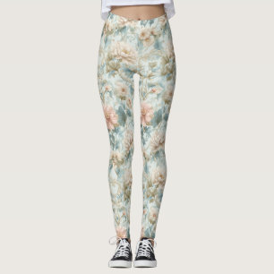 Romantischer Regency-Pastell-Blumenprint Leggings