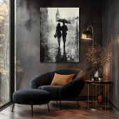 Romantischer Regenwald in London - Charcoal Style Poster