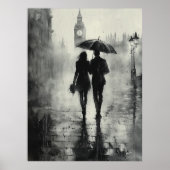 Romantischer Regenwald in London - Charcoal Style Poster (Vorne)