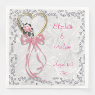 Romantischer Ring mit Rose, Diamanten und Band Ver Serviette