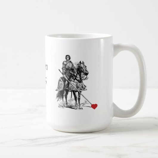 Romantischer Ritter im Spaß der leuchtenden Rüstun Kaffeetasse (Rechts)