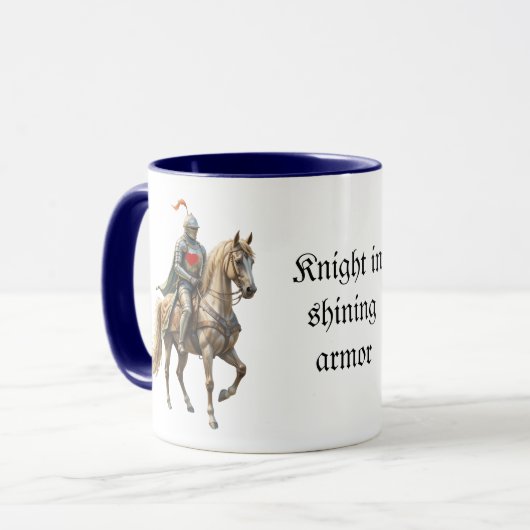 Romantischer Ritter im Spaß der leuchtenden Rüstun Tasse (Vorderseite Links)