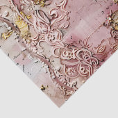 Romantischer Rokoko Dusty Rose Antik Spitze Seidenpapier (Detail)