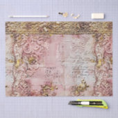 Romantischer Rokoko Dusty Rose Antik Spitze Seidenpapier (Handwerk)
