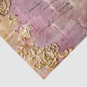 Romantischer Rokoko Dusty Rose Antik Spitze Seidenpapier (Detail)