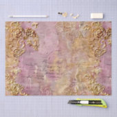 Romantischer Rokoko Dusty Rose Antik Spitze Seidenpapier (Handwerk)