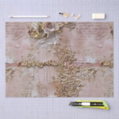 Romantischer Rokoko Dusty Rose Antik Spitze Seidenpapier (Handwerk)