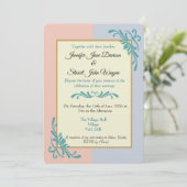 Romantischer Rokoko Floral Wedding Einladung (Stehend Vorderseite)