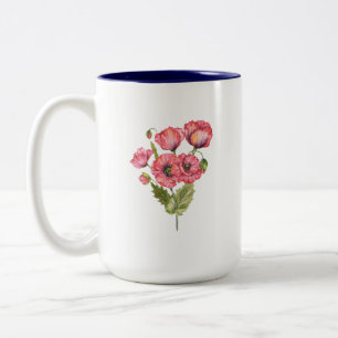 Romantischer rosa Blumenstrauß-Mug Zweifarbige Tasse
