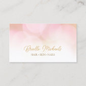 Romantischer Rosa Bokeh Gold Script Schönheitssalo Visitenkarte (Vorderseite)